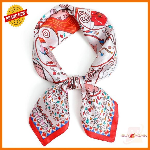 CHUNTIAN 100% Pure Mulberry Silk Square Scarf 27 27x27 Mulberry Silk Square Scarf Lightweight Versatile Accessory